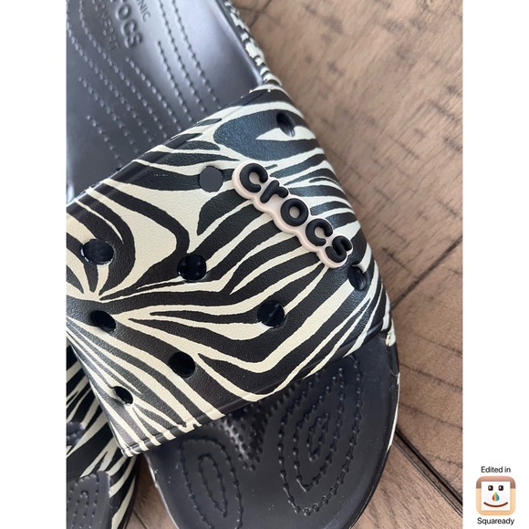 Crocs Unisex Zebra Print Slide Sandals - Picture 5 of 8